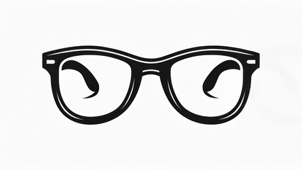 Fototapeta premium Black Silhouette of Vintage Style Eyeglasses.