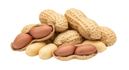 Pile of peanuts in shells transparent background cutout png