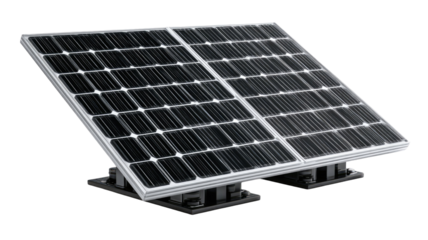 High resolution solar panel surface detailed close up capturing blue photovoltaic cells texture on white background