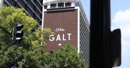 Shot of the iconic Galt House Hotel in downtown Louisville, Kentucky. A landmark known for its riverfront location and rich history. Editorial
