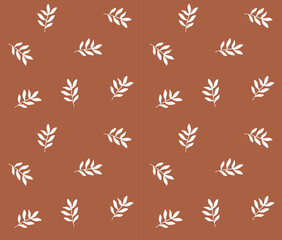 Minimal Botanical Leaf Seamless Pattern