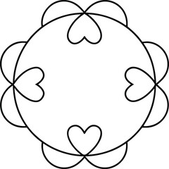 Clover Wreath Circular Line Art Design arrangement