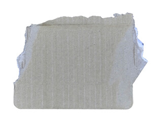 Torn corrugated kraft paper in transparent background png