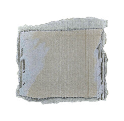 Torn corrugated kraft paper in transparent background png