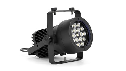 Professional led par can stage lighting fixture isolated on white background
