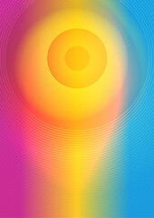 Colorful vivid liquid gradient abstract background with circular lines. Vector geometric flyer design