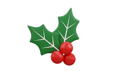 Christmas Holly with Berries Festive Holiday Decoration and Invitation Background Element