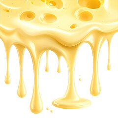 Dripping yellow cheese texture with holes, shiny effect