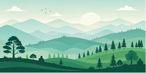 landscape with mountains and blue sky