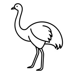 vector illustration of cartoon ostrich