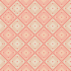hand drawn squares. peach color vector seamless pattern. repetitive background. modern decorative art. geometric fabric swatch. textile design. embroidery template