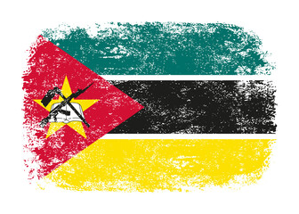 Mozambique flag png. Isolated grunge brush stroke flag of Mozambique illustration transparent png