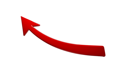 Bright red arrow pointing upwards
