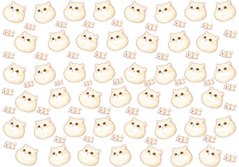 Obraz premium So Cute Cat – Adorable Fluffy Feline Illustration