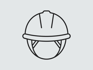 Safety Hard Hat Outline Icon for Construction and Industrial Work.