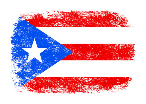 Puerto Rico flag png. Isolated grunge brush stroke flag of Puerto Rico illustration transparent png