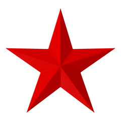 Vibrant red star isolated on a clean white background for versatile use