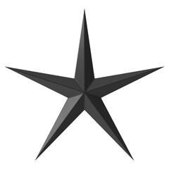 Fototapeta premium Black five-pointed star on a white background, perfect for design and decoration