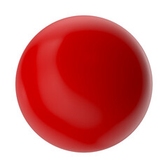 Glossy red sphere isolated on white background, perfect for design elements