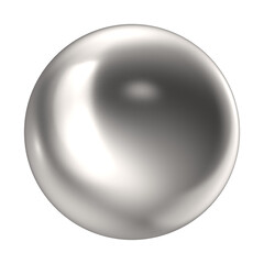 Shiny metallic sphere isolated on white background, perfect for design elements