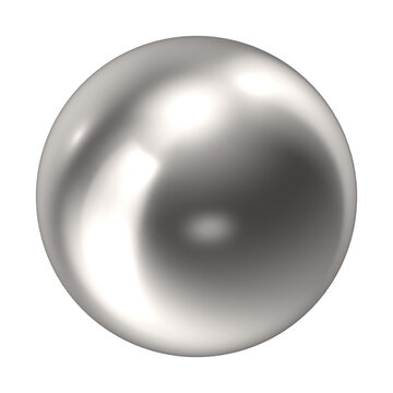 Shiny metallic sphere isolated on white background, perfect for design elements