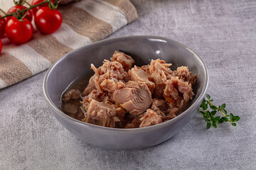 Canned tuna fillet for salad