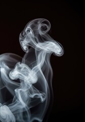 Ethereal abstract swirling white vapor or smoke texture against a deep, dark backdrop, perfect for overlays, atmosphere, and modern design ,background ,grey ,smoke