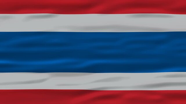 Thailands flag with red, white, and blue stripes animation. Suitable for travel blogs, educational materials, or patrioticthemed designs. Perfect for showing cultural pride.