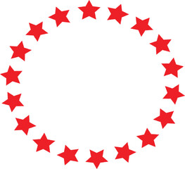 vector illustration of a circle of red stars. vector illustration 