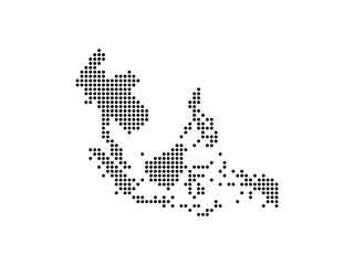 Stylized Indonesia Country Map vector background, with Pixelated Circle Dot Patter © Puake