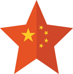 China National Star Symbol Vector Graphic in Chinese Flag Style