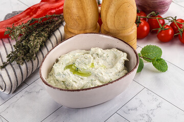 Greek feta dip with oil