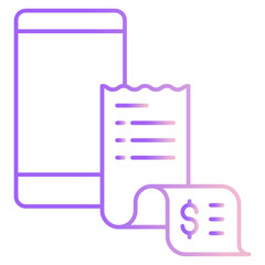 Outline Color phone bill icon