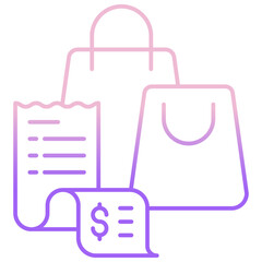 Fototapeta premium Outline Color shopping bag icon