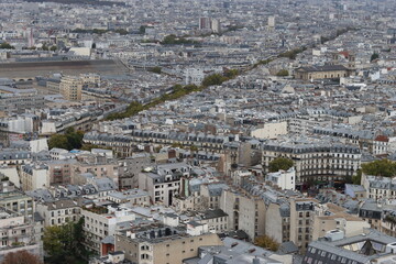 Obraz premium View over rooftops and landmarks in central Paris