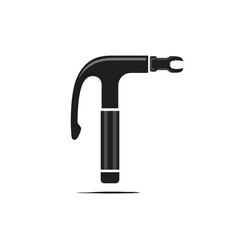 Medical laryngoscope handle with blade icon isolated on white background in black and white vector style for intubation and emergency care