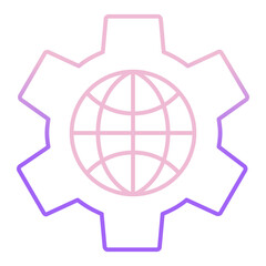 Outline Color globe setting icon