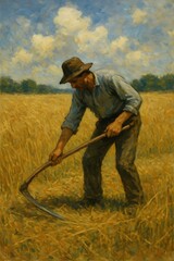 farmer working in rice fields