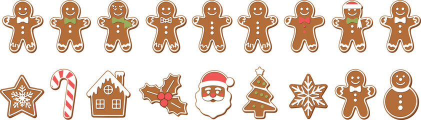Assortment of Christmas gingerbread cookies and festive treats woman