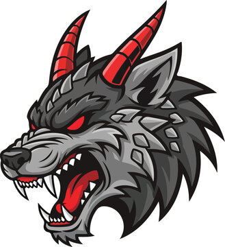 Wolf&ndash;dragon hybrid mascot head