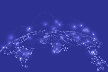 Worldwide Data Communication and Internet Network Concept
