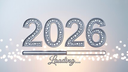 Silver 2026 loading concept with sparkling lights and modern new year design
