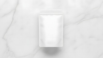 Minimalist white cosmetic tube mockup on a luxurious marble background for product display