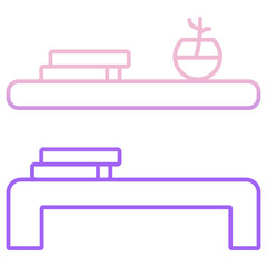 Outline Color Wall Shelf icon