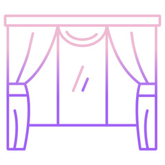 Outline Color Window Curtains icon