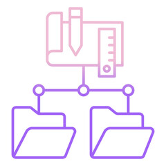 Outline Color folder structure icon