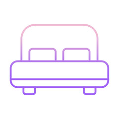 Outline Color Double bed icon