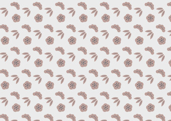 松竹梅のシームレスパターン（ブルー・ブラウン）