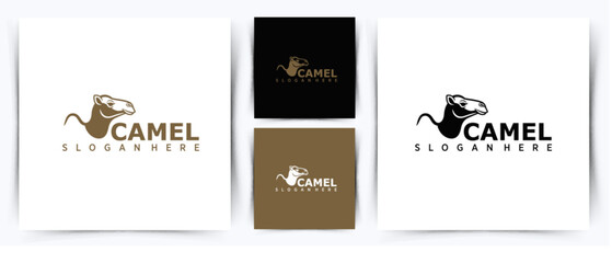 Modern minimal camel head logo featuring clean lines and elegant styling, perfect for branding, desert businesses, travel companies, and premium identity needs.