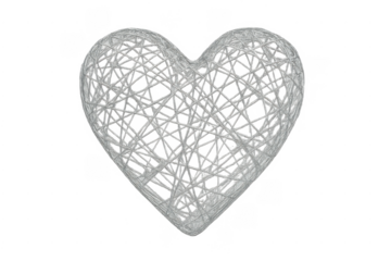 Entangled wireframe heart symbolizing love and connection
